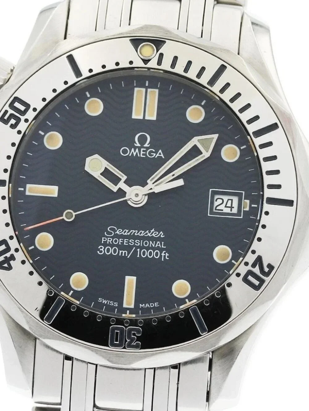 OMEGA Seamaster300 2562.80 Date Navy Dial Quartz Boy's Watch_965301